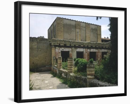 Italy, Campania, Herculaneum, Peristyle Surrounding Garden of House of Mosaic Atrium-null-Framed Giclee Print