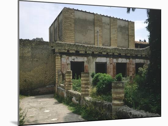 Italy, Campania, Herculaneum, Peristyle Surrounding Garden of House of Mosaic Atrium-null-Mounted Giclee Print