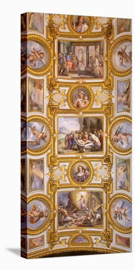 Italy, Campania, Naples. a Painted Church Ceiling.-Ken Scicluna-Stretched Canvas