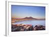 Italy, Campania, Naples. Elevated View of the City with Mount Vesuvius in the Background.-Ken Scicluna-Framed Photographic Print