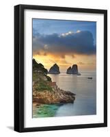 Italy, Campania, Napoli District, Capri, Faraglioni-Francesco Iacobelli-Framed Photographic Print