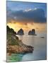 Italy, Campania, Napoli District, Capri, Faraglioni-Francesco Iacobelli-Mounted Photographic Print