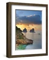 Italy, Campania, Napoli District, Capri, Faraglioni-Francesco Iacobelli-Framed Photographic Print