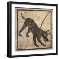 Italy, Campania, Pompeii, Mosaic Work Depicting a Dog-null-Framed Premium Giclee Print