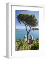 Italy, Campania, Ravello. Amalfi Coast and the towers of Villa Rufolo in the hilltop town-Julie Eggers-Framed Photographic Print