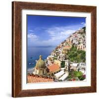 Italy, Campania, Salerno District, Peninsula of Sorrento, Positano, Santa Maria Assunta Church View-Francesco Iacobelli-Framed Photographic Print