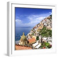 Italy, Campania, Salerno District, Peninsula of Sorrento, Positano, Santa Maria Assunta Church View-Francesco Iacobelli-Framed Photographic Print