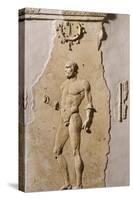 Italy, Campania, Villa Rustica Petraro, Stucco Relief Depicting Boxer Ready to Fight-null-Stretched Canvas