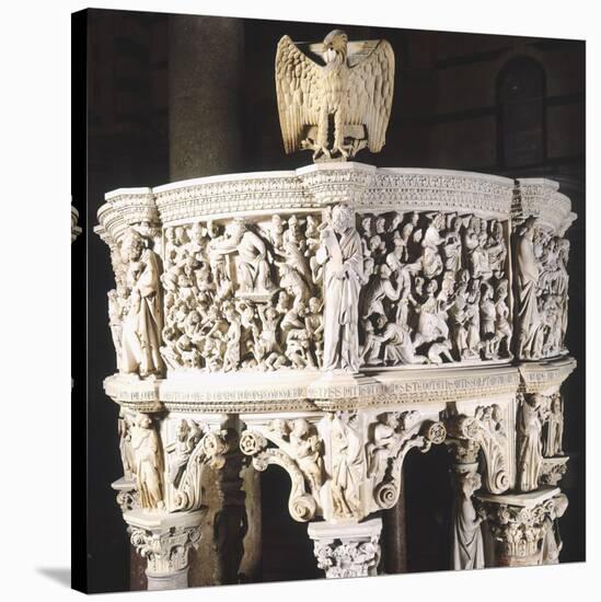 Italy, Cathedral of Pisa, Pergamon or Pulpit, 1301-1310-Giovanni Pisano-Stretched Canvas