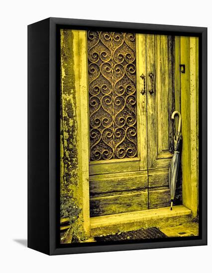 Italy, Chiusure. Infrared image of old door in typical buildings in the village.-Terry Eggers-Framed Stretched Canvas