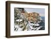 Italy, cinque Terre, Manarola. Snow in Manarola only every 25 years it happens to snow in the cinqu-Catherina Unger-Framed Photographic Print