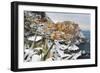 Italy, cinque Terre, Manarola. Snow in Manarola only every 25 years it happens to snow in the cinqu-Catherina Unger-Framed Photographic Print