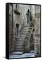 Italy, Civita de Bagnoregio Staircase-John Ford-Framed Stretched Canvas