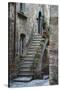 Italy, Civita de Bagnoregio Staircase-John Ford-Stretched Canvas