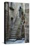 Italy, Civita de Bagnoregio Staircase-John Ford-Stretched Canvas