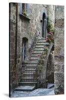 Italy, Civita de Bagnoregio Staircase-John Ford-Stretched Canvas