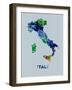 Italy Color Splatter Map-NaxArt-Framed Art Print