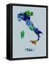 Italy Color Splatter Map-NaxArt-Framed Stretched Canvas