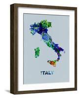 Italy Color Splatter Map-NaxArt-Framed Art Print