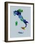 Italy Color Splatter Map-NaxArt-Framed Art Print