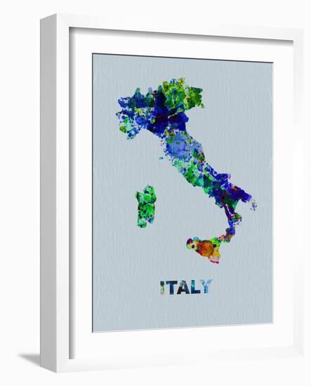 Italy Color Splatter Map-NaxArt-Framed Art Print