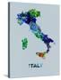 Italy Color Splatter Map-NaxArt-Stretched Canvas