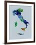 Italy Color Splatter Map-NaxArt-Framed Art Print