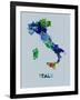 Italy Color Splatter Map-NaxArt-Framed Art Print