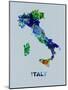 Italy Color Splatter Map-NaxArt-Mounted Art Print