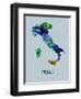 Italy Color Splatter Map-NaxArt-Framed Art Print