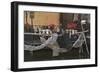 Italy, Comacchio, Po Delta Regional Park, Nets for Eel Fishing Hanging Outside Terrace-null-Framed Giclee Print