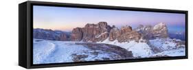 Italy, Cortina D'Ampezzo, Winter Sunset on Tofana Di Rozes-Anne Maenurm-Framed Stretched Canvas