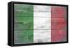 Italy Country Flag - Barnwood Painting-Lantern Press-Framed Stretched Canvas