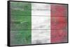 Italy Country Flag - Barnwood Painting-Lantern Press-Framed Stretched Canvas