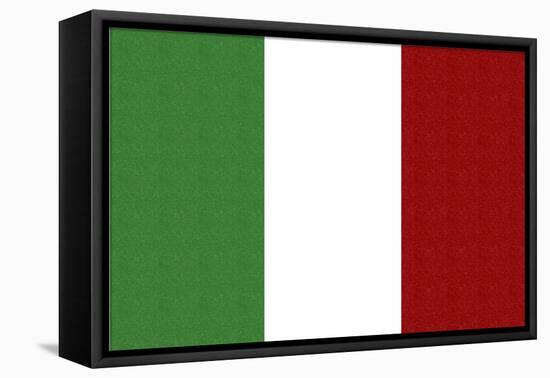 Italy Country Flag - Letterpress-Lantern Press-Framed Stretched Canvas