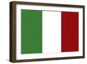 Italy Country Flag - Letterpress-Lantern Press-Framed Art Print