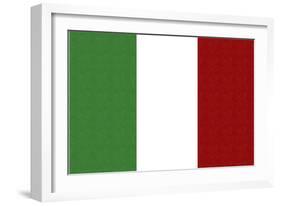 Italy Country Flag - Letterpress-Lantern Press-Framed Art Print