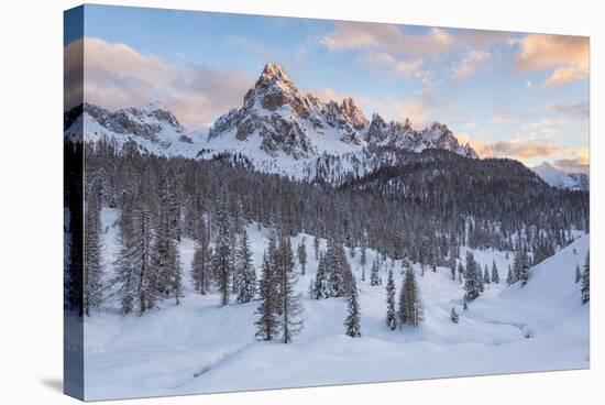 Italy, Dolomites, Veneto, Cadini Misurina on Sunset-Anne Maenurm-Stretched Canvas