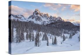 Italy, Dolomites, Veneto, Cadini Misurina on Sunset-Anne Maenurm-Stretched Canvas