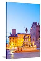 Italy, Emilia Romagana, Bologna. Piazza Maggiore with the Neptune Statue and Fountain.-Ken Scicluna-Stretched Canvas