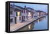 Italy, Emilia Romagna, Comacchio Houses by a Canal-Roberto Cattini-Framed Stretched Canvas