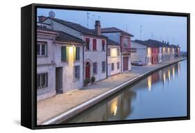 Italy, Emilia Romagna, Comacchio Houses by a Canal-Roberto Cattini-Framed Stretched Canvas
