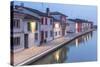 Italy, Emilia Romagna, Comacchio Houses by a Canal-Roberto Cattini-Stretched Canvas