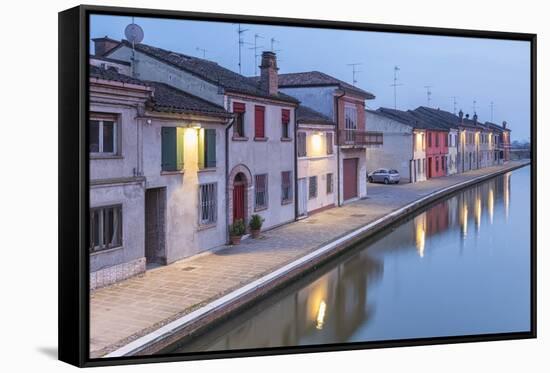 Italy, Emilia Romagna, Comacchio Houses by a Canal-Roberto Cattini-Framed Stretched Canvas