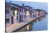Italy, Emilia Romagna, Comacchio Houses by a Canal-Roberto Cattini-Stretched Canvas