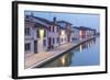 Italy, Emilia Romagna, Comacchio Houses by a Canal-Roberto Cattini-Framed Photographic Print