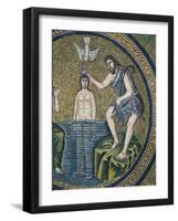 Italy, Emilia Romagna, Ravenna, Arian Baptistery, Cupula, Baptism of Christ, Mosaic-null-Framed Giclee Print