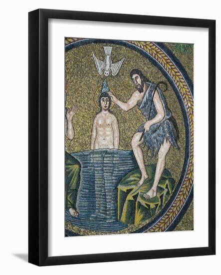 Italy, Emilia Romagna, Ravenna, Arian Baptistery, Cupula, Baptism of Christ, Mosaic-null-Framed Giclee Print