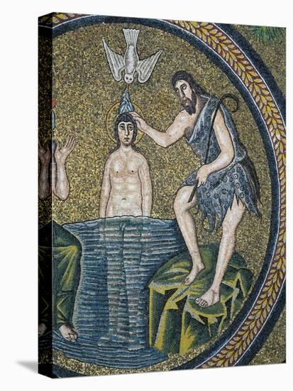 Italy, Emilia Romagna, Ravenna, Arian Baptistery, Cupula, Baptism of Christ, Mosaic-null-Stretched Canvas