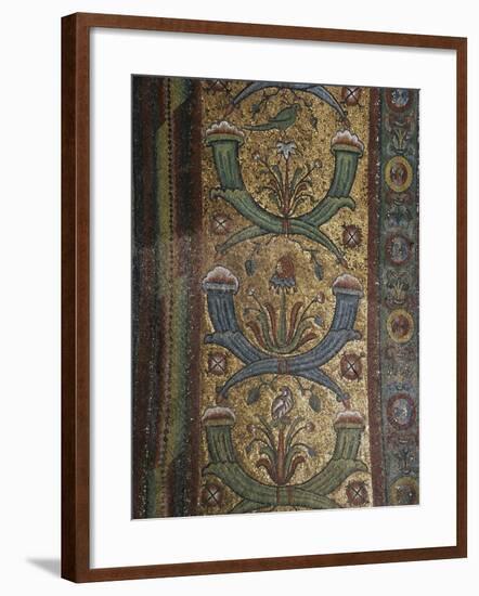 Italy, Emilia Romagna Region, Mosaic of Decorations with Twisted Cornucopias, Flowers and Birds-null-Framed Giclee Print